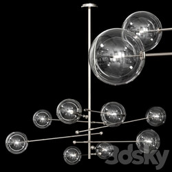 Restoration Hardware Glass Globe Mobile 8 ARM CHANDELIER 79 Nickel 