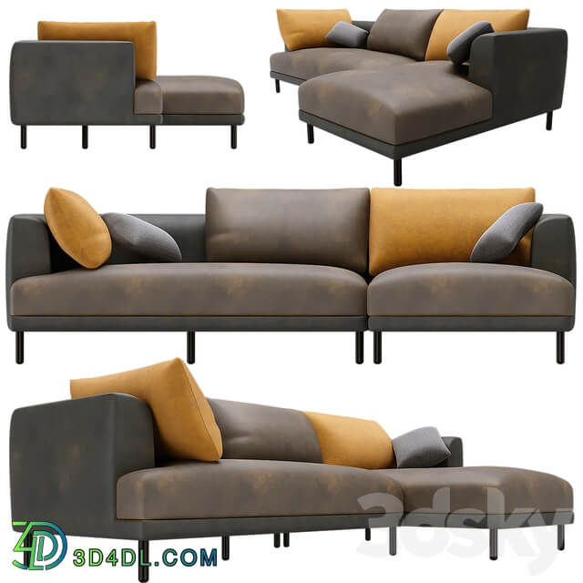 Bowery chaise corner sofa