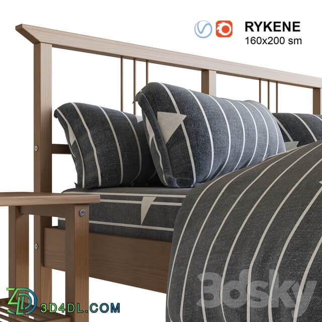 Bed IKEA RYKENE bed with linen