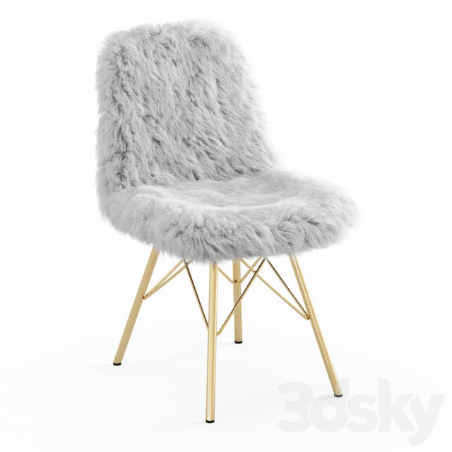 Fur white chair