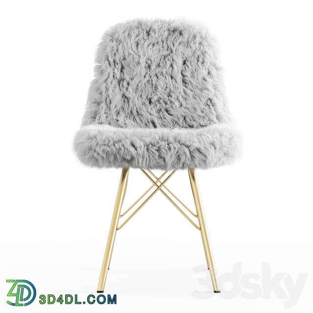 Fur white chair