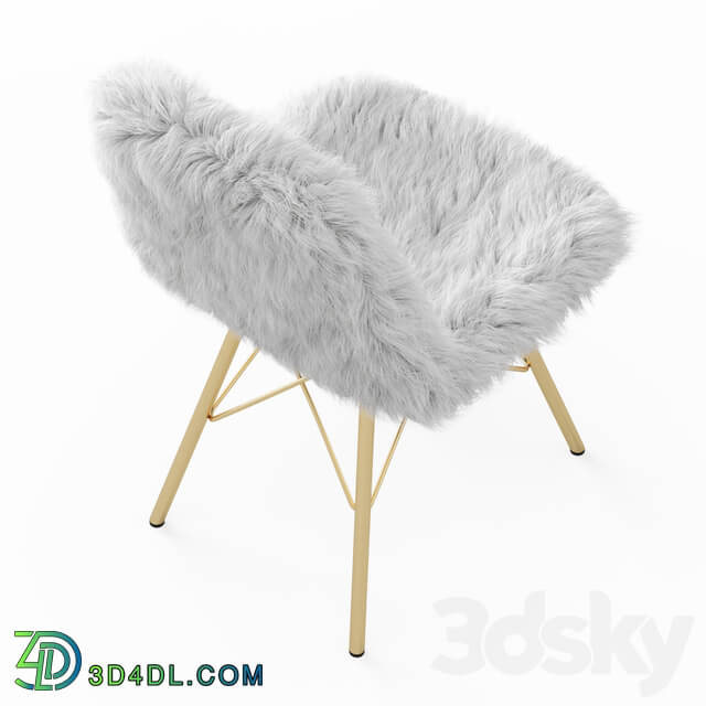 Fur white chair