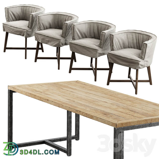 Table Chair Leeff Woodie Stoel Industrial Table
