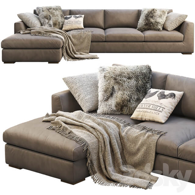 RH Modena Taper Arm Chaise Sectional Sofa