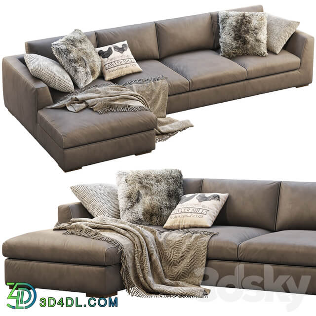 RH Modena Taper Arm Chaise Sectional Sofa