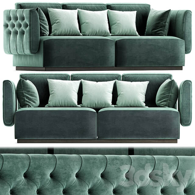 Tufted leather sofa SIMON By OPERA CONTEMPORARY