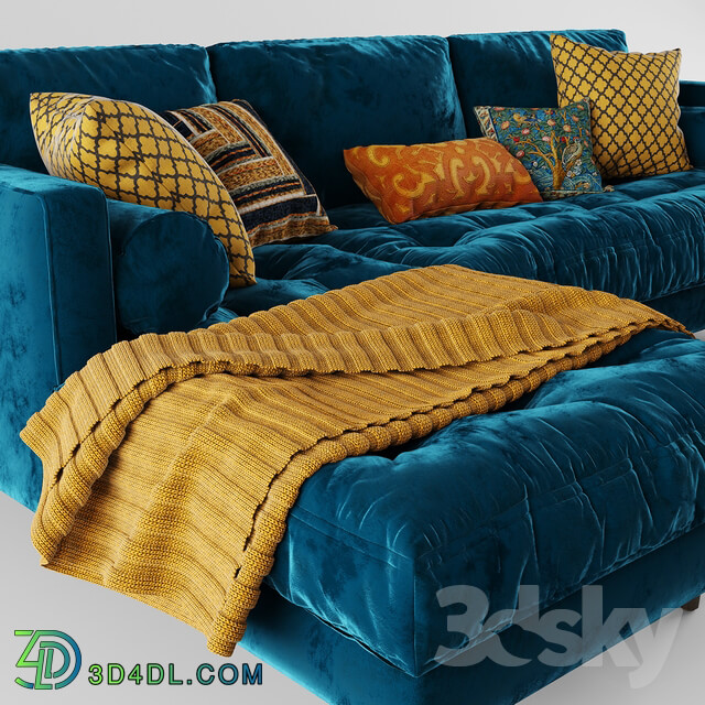 Article Sven Cascadia Blue Left Sectional Sofa