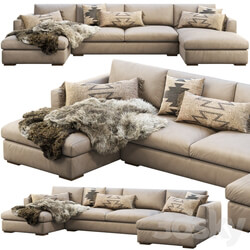 RH Modena Taper Arm U Chaise sectional sofa 