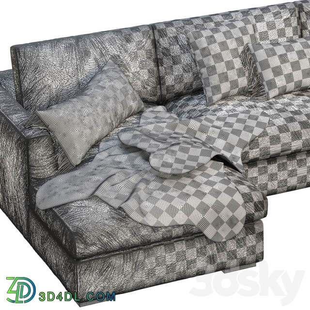 RH Modena Taper Arm U Chaise sectional sofa