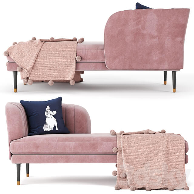 Kensington chaise rose pink