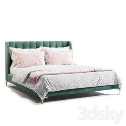 Bed Life Interiors Georgia Velvet King Bed Emerald  