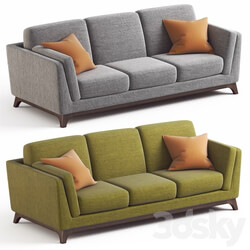 ARTICLE Ceni Sofa. Pyrite Gray and Seagrass Green upholstery variants. 