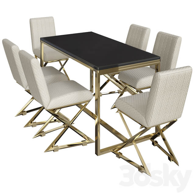 Table Chair China Gold Mirror Stainless Steel Dining Table