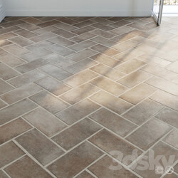 Stone Ceramic tile set 01 Terracotta Herringbone 