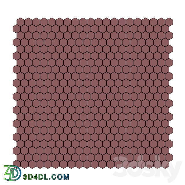 Ceramic tile set 03 Hexagon Natural Terracotta