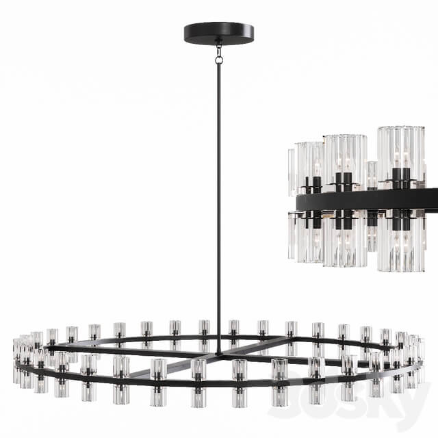 Restoration Hardware ARCACHON ROUND CHANDELIER 60 Black Pendant light 3D Models