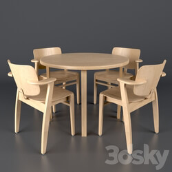 Table Chair Domus chair with Aalto table round by artek 
