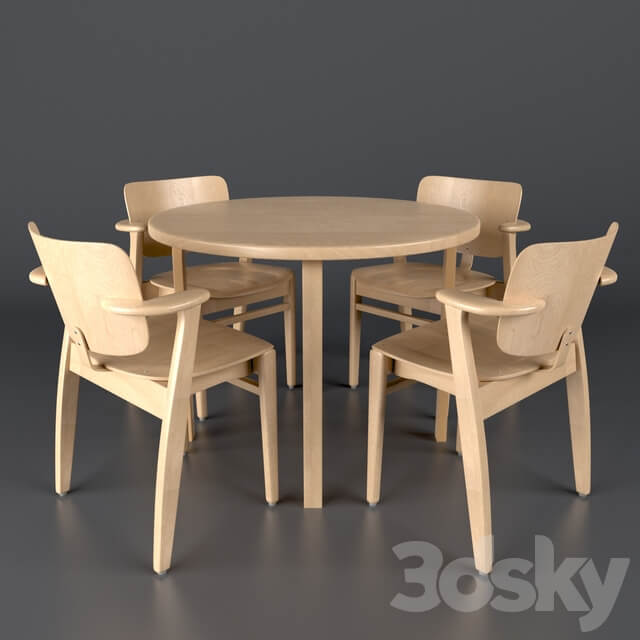 Table Chair Domus chair with Aalto table round by artek