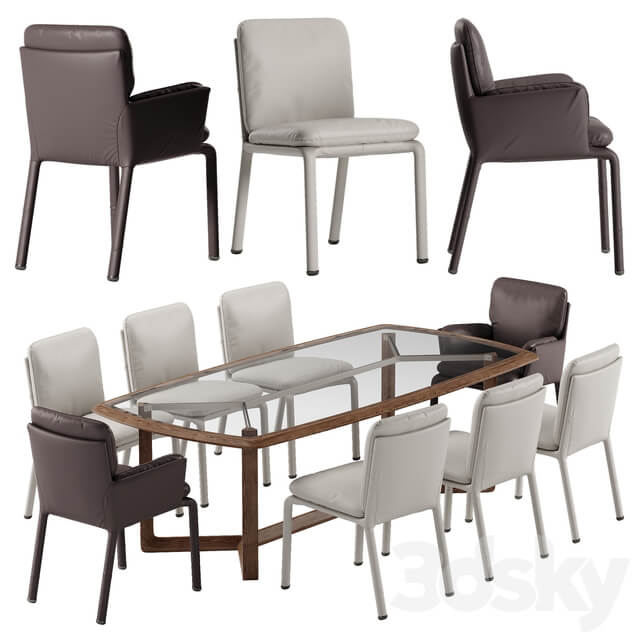 Table Chair Natuzzi Ambra chair Amber table set