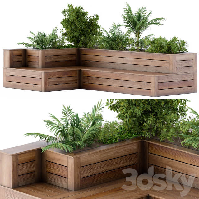 Other architectural elements Roof Garden Back Yard Furniture Bench with Flower Box