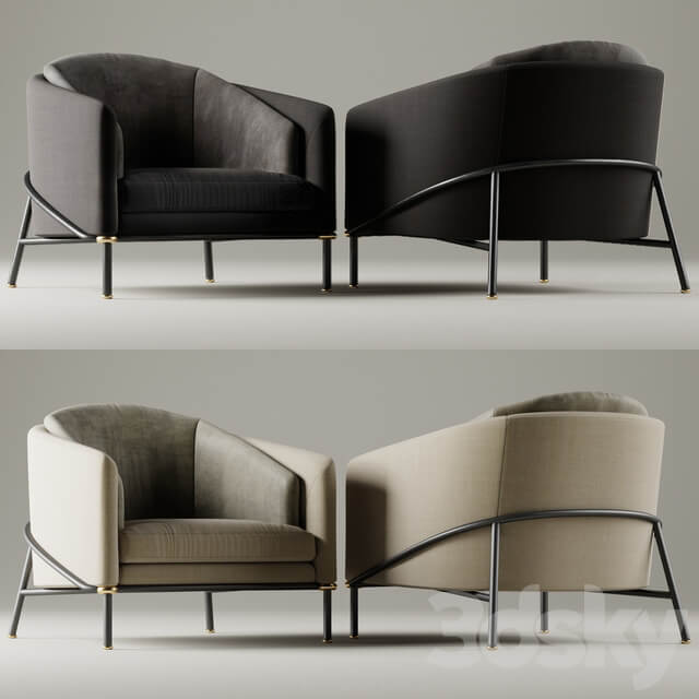 Armchair Minotti Fil noir