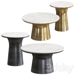 West Elm Marble Topped Pedestal Coffee Table 