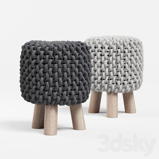 Chunky Knit Mini Stool