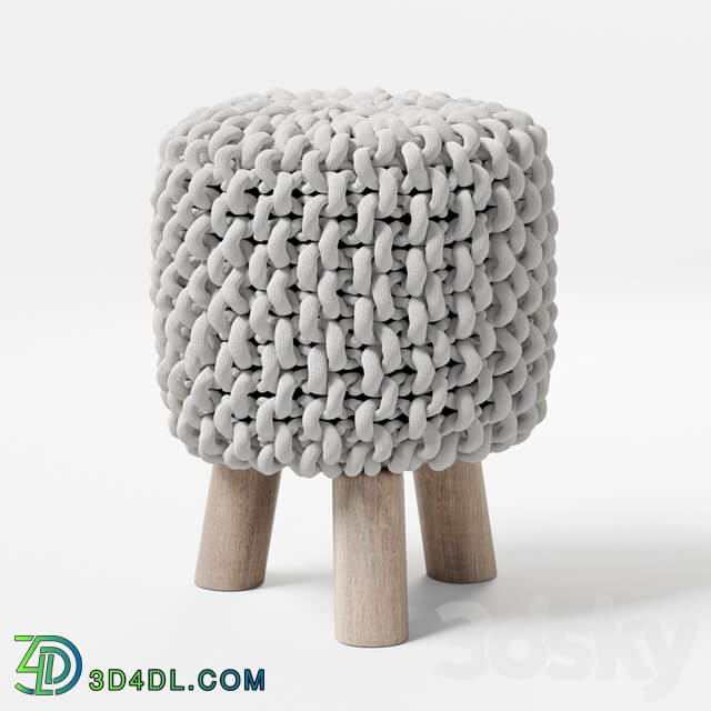 Chunky Knit Mini Stool