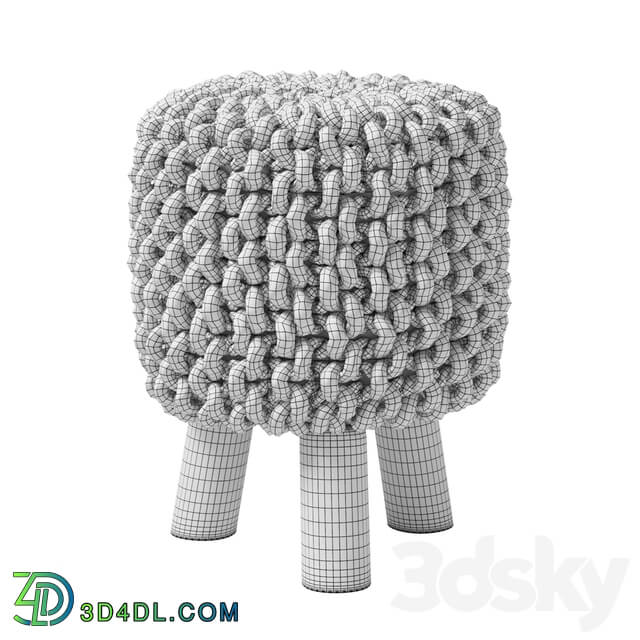 Chunky Knit Mini Stool