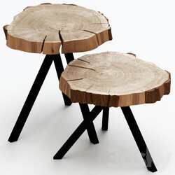 Coffee tables made of slab. 