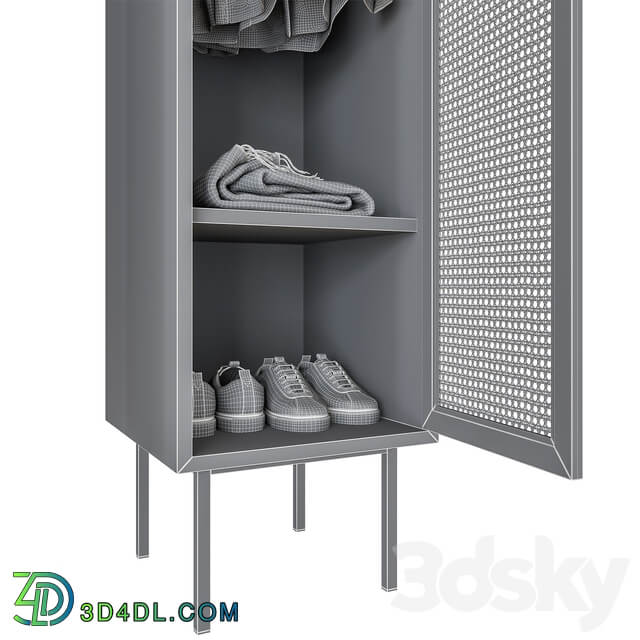 Wardrobe Display cabinets WASKA Wardrobe with hangers with 1 wicker door