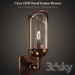 Lamp Circa 1930 Naval Sconce Bronze 