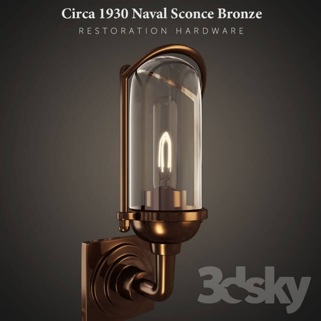 Lamp Circa 1930 Naval Sconce Bronze