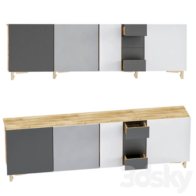 Sideboard Chest of drawer Supergrau Starbuck Sideboard