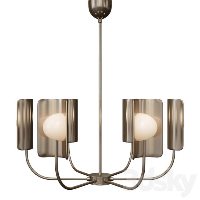 Mm Lampadari leaf Four Light Metal Chandelier