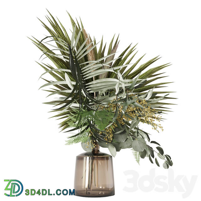 Green bouquet with palms