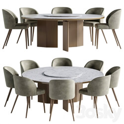 Table Chair Dinning Set Morgan round table Minotti camille taupe Italian dining chair 