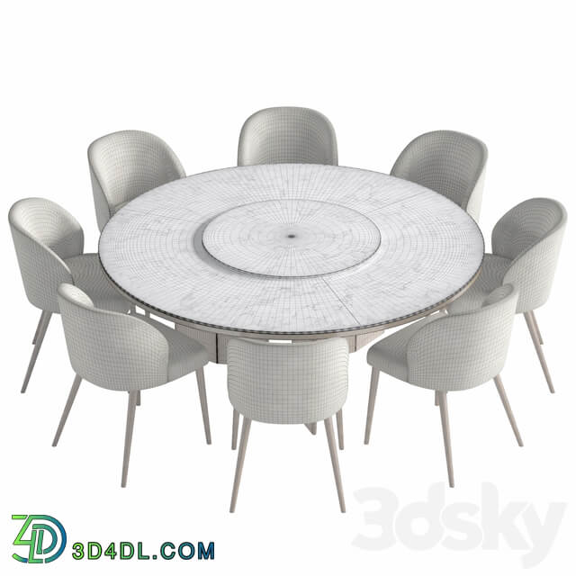 Table Chair Dinning Set Morgan round table Minotti camille taupe Italian dining chair