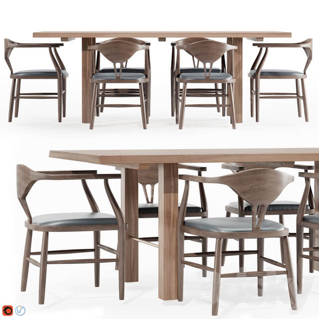 Table Chair Montana Live Edge Dining Table with Peking B Dining Chairs