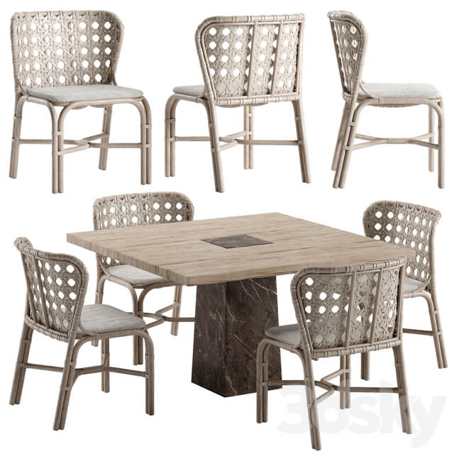 Table Chair Mcguire Exalt chair Querini table set