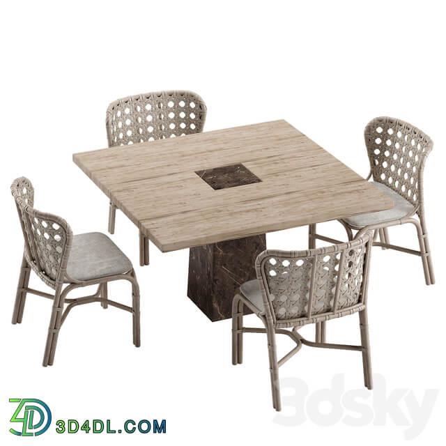 Table Chair Mcguire Exalt chair Querini table set