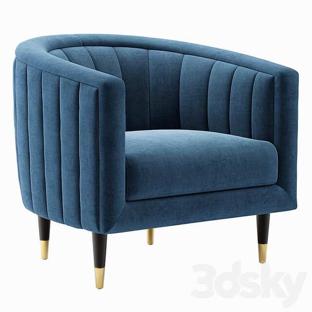 Fluted Juno Velvet Occasional Chair