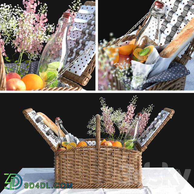Provence style picnic basket