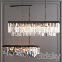 Chandelier Restoration Hardware 1920S ODEON CLEAR GLASS FRINGE RECTANGULAR CHANDELIER 49 Black 