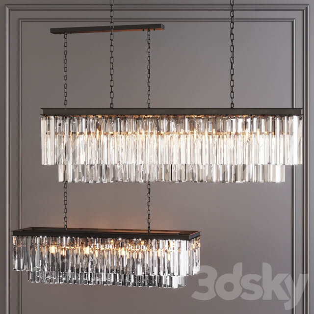 Chandelier Restoration Hardware 1920S ODEON CLEAR GLASS FRINGE RECTANGULAR CHANDELIER 49 Black