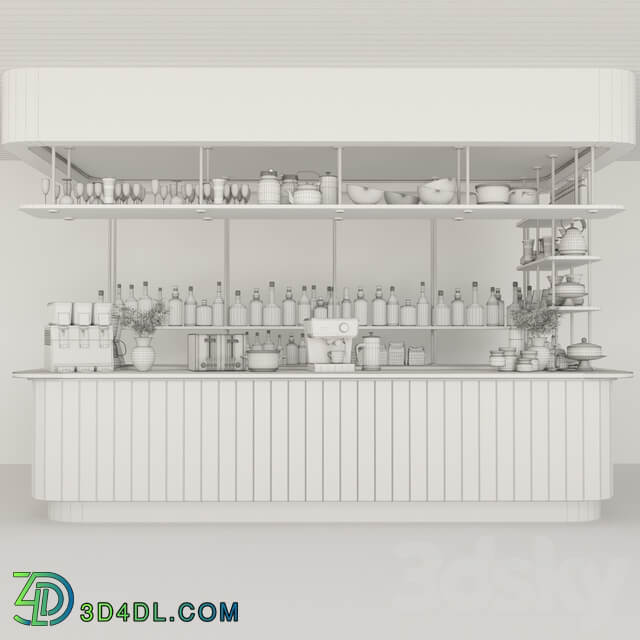 Design project of a cafe in a modern style 2. Alcohol 3D Models