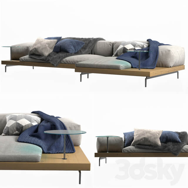 DOCK Sofa with chaise longue By B B Italia