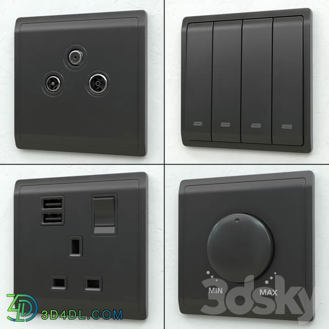 Miscellaneous Schneider pieno switches sockets matte black