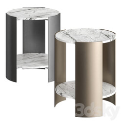 CB2 Beret Marble 2 Tier Side Table 