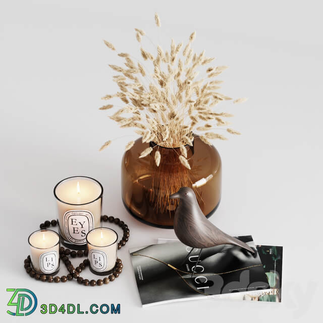 Decorative set with pampas 01